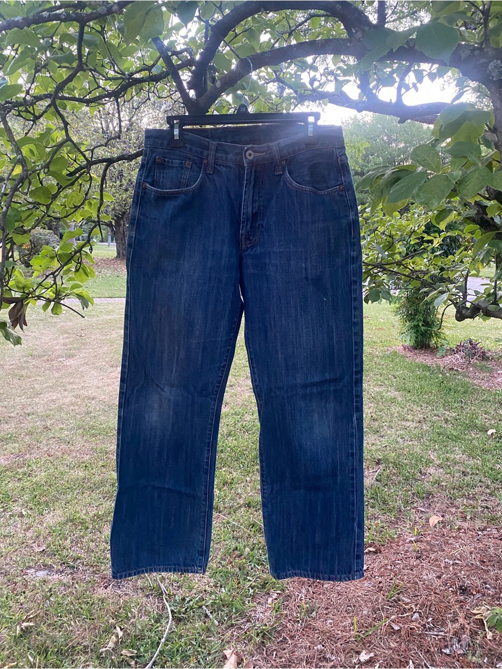 Men's Dark Blue Straight-Leg Jeans